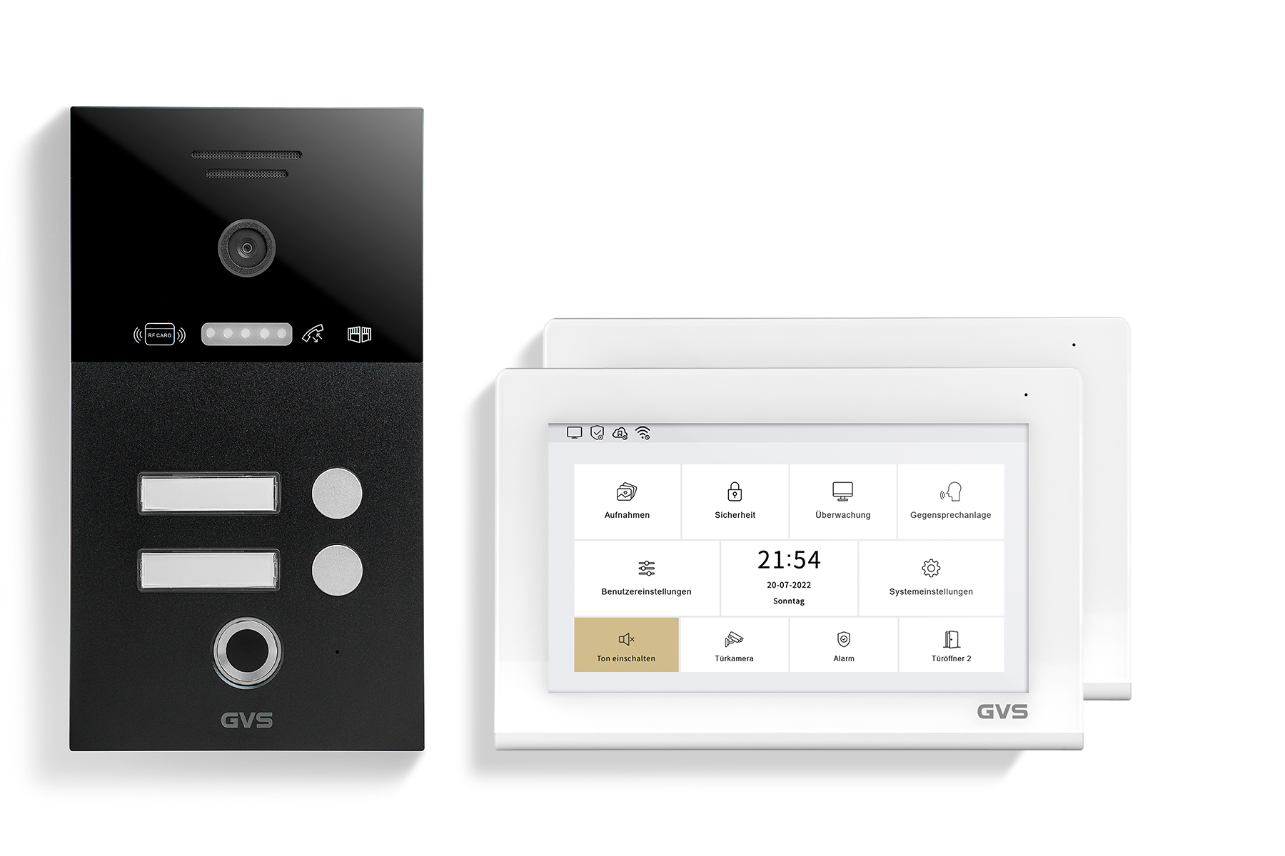 IP Video Türsprechanlage 2-FH/2x 7" Touchscreen Komplett-Set AVS4483U