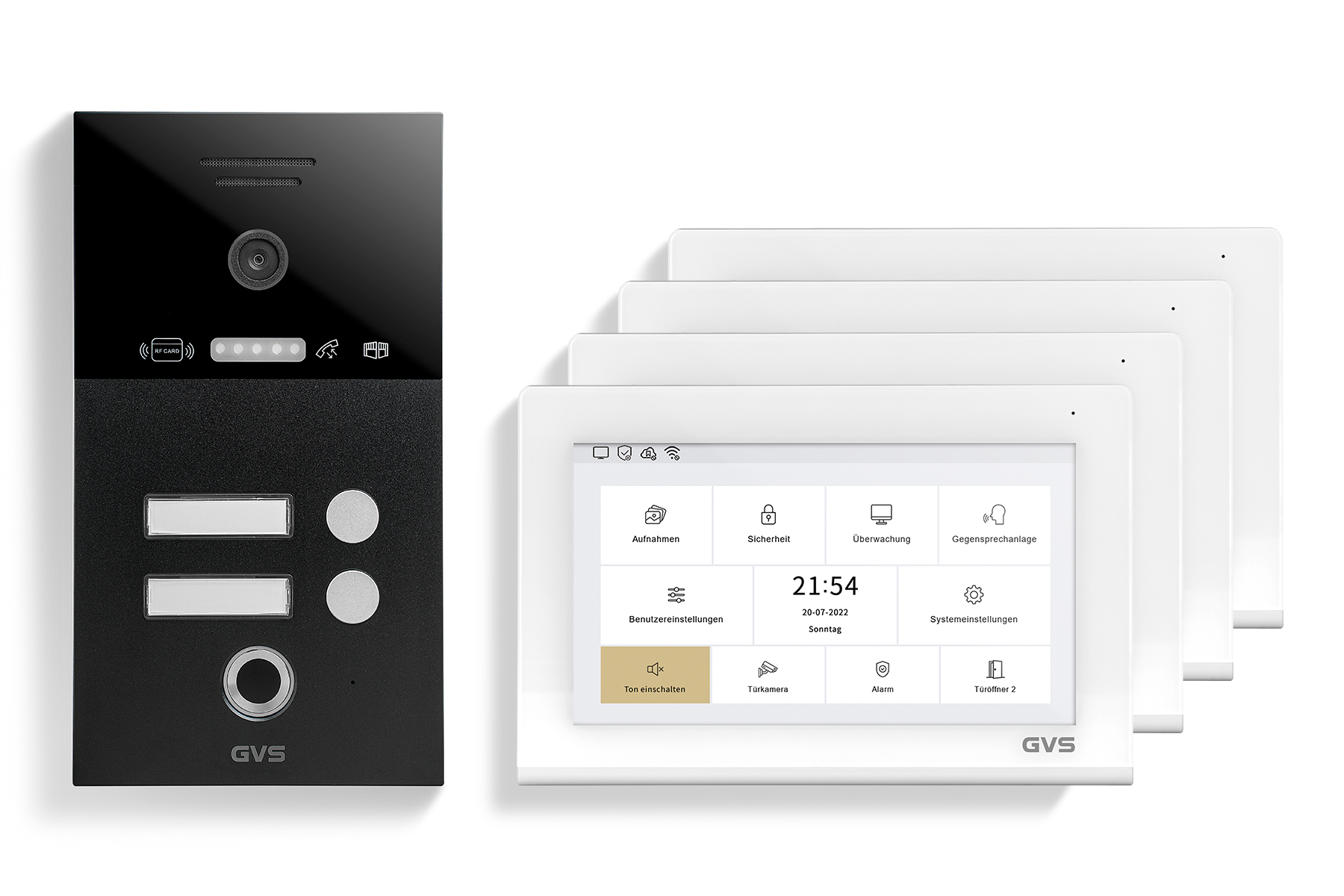 IP Video Türsprechanlage 2-FH/4x 7" Touchscreen Komplett-Set AVS4485A