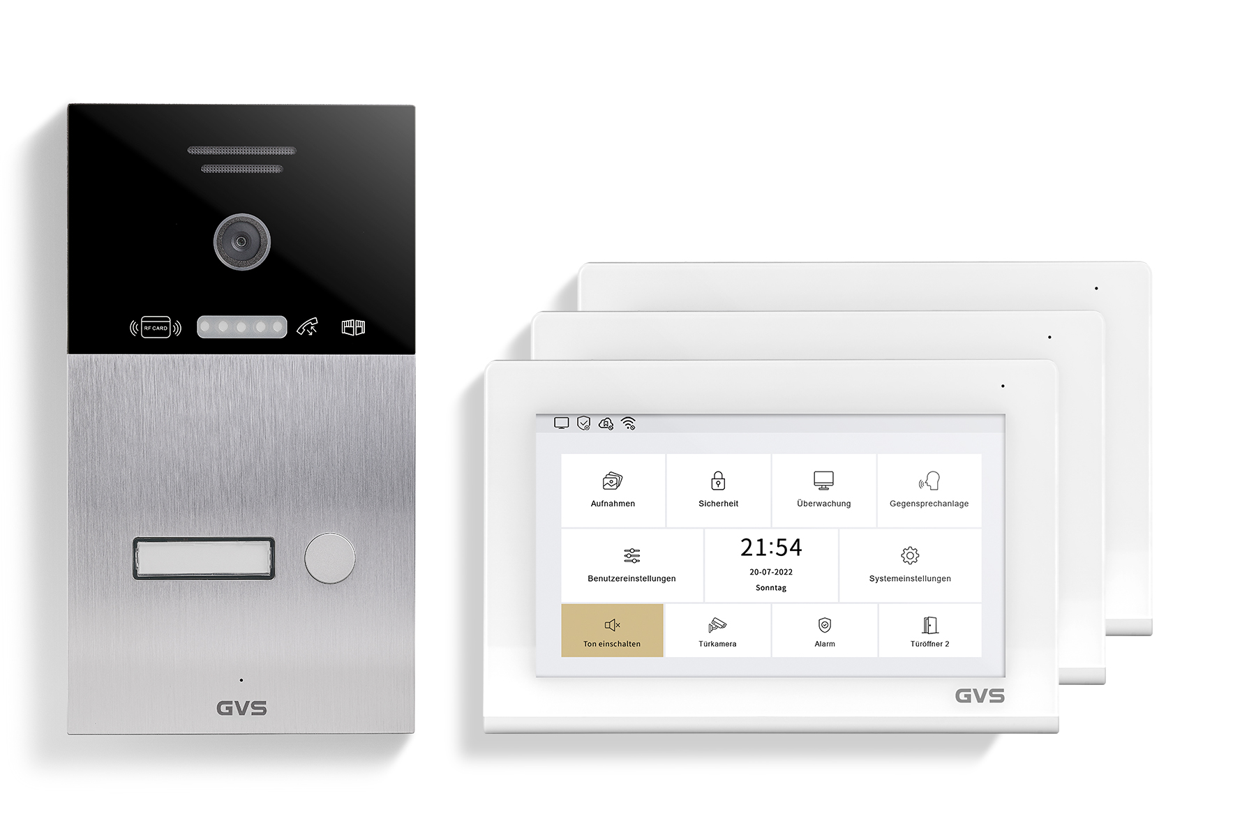 IP Video Türsprechanlage 1-FH/3x 7" Touchscreen Komplett-Set AVS4455A