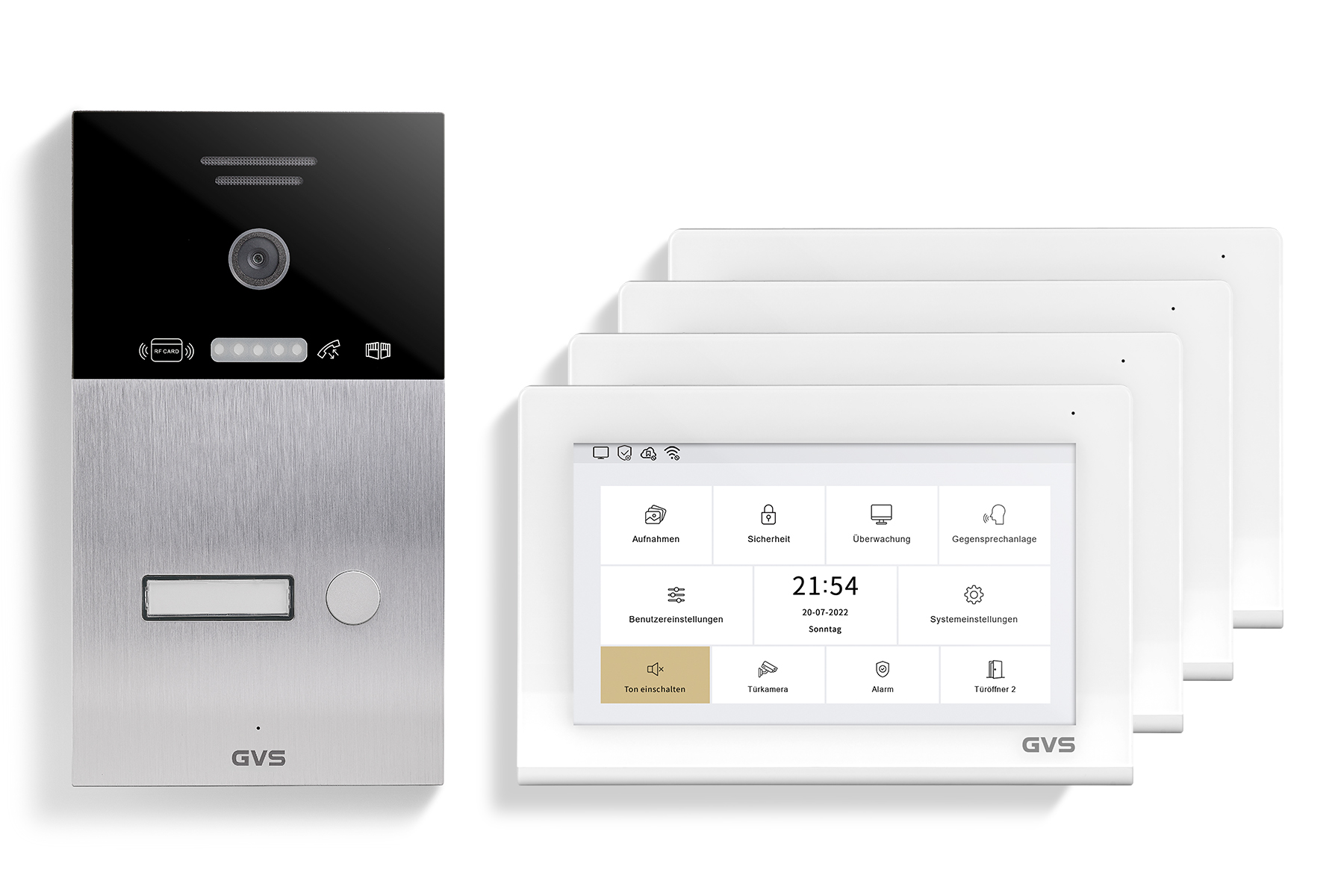 IP Video Türsprechanlage 1-FH/4x 7" Touchscreen Komplett-Set AVS4456A