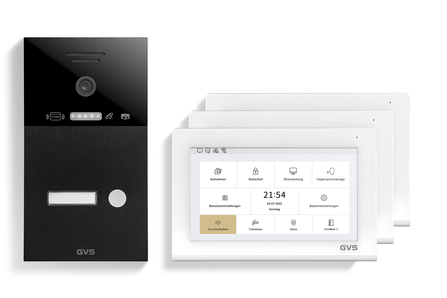 IP Video Türsprechanlage 1-FH/3x 7" Touchscreen Komplett-Set AVS4464U