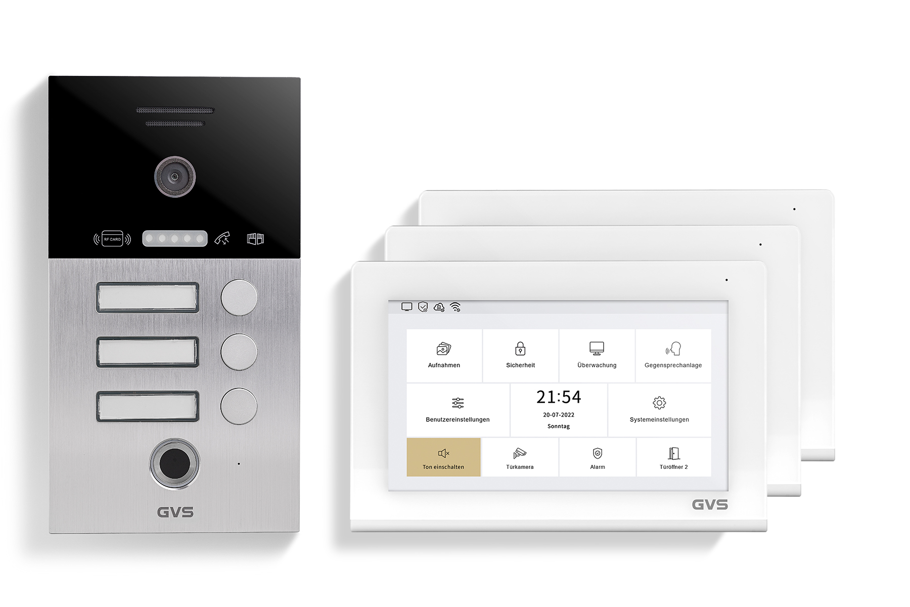 IP Video Türsprechanlage 3-FH/3x 7" Touchscreen Komplett-Set AVS4478U