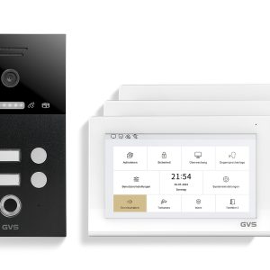 IP Video T&uuml;rsprechanlage 2-FH/3x 7" Touchscreen Komplett-Set AVS4484A