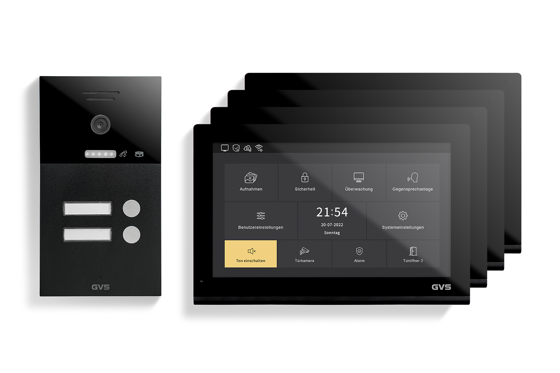 IP Video-Türsprechanlage 2-FH/4x 10" Touchscreen Komplett-Set AVS5511U