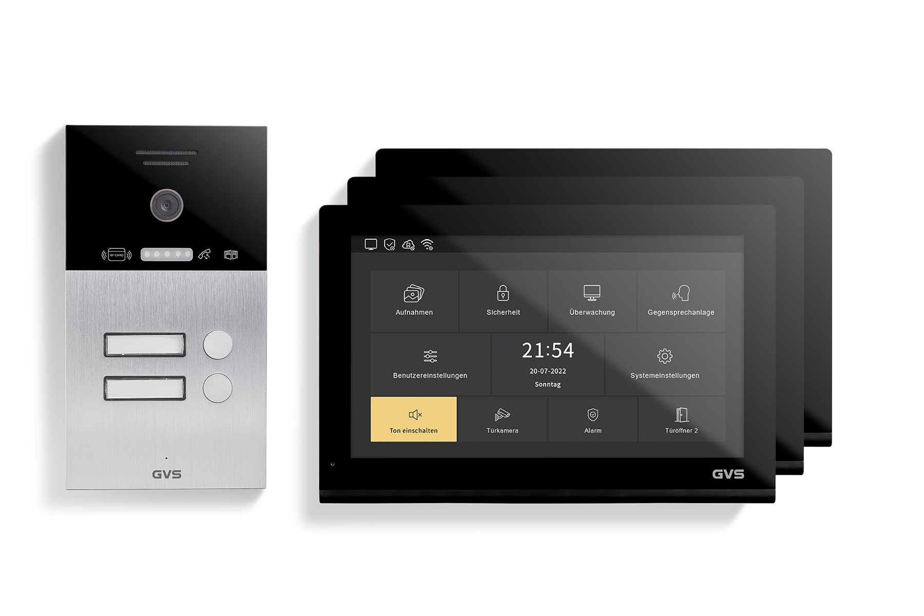 IP Video Türsprechanlage 2-FH/3x 10" Touchscreen Komplett-Set AVS5524A